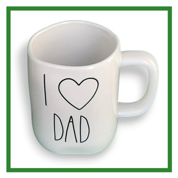 Rae Dunn "I Love Dad" White 16oz Ceramic Mug - Picture 1 of 4